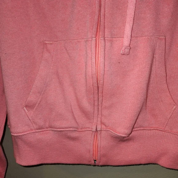 PINK‎ Victoria's Secret Coral Hoodie zipper jacket sz small - Picture 9 of 12